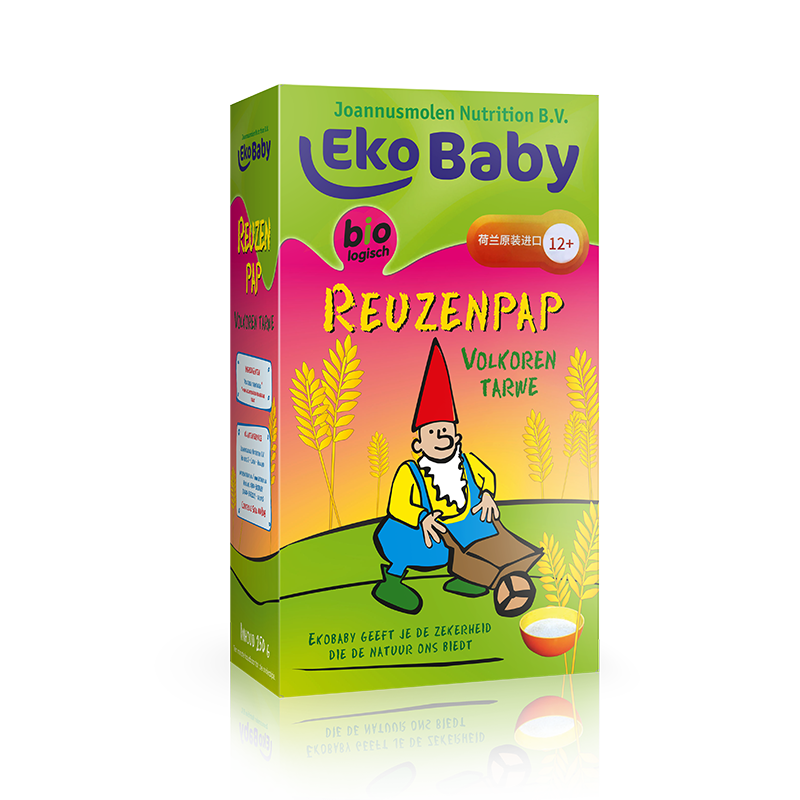 荷兰进口爱荷美（EkoBaby）全麦米粉 米糊辅食 4盒组合