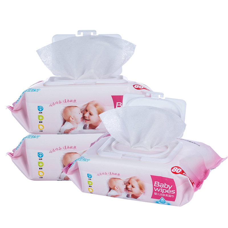 AMI 艾咪艾咪(Ami) 婴儿手口专用柔湿巾 宝宝清洁湿纸巾80抽*3包 不含荧光剂 无酒精无香精 天然植物萃取
