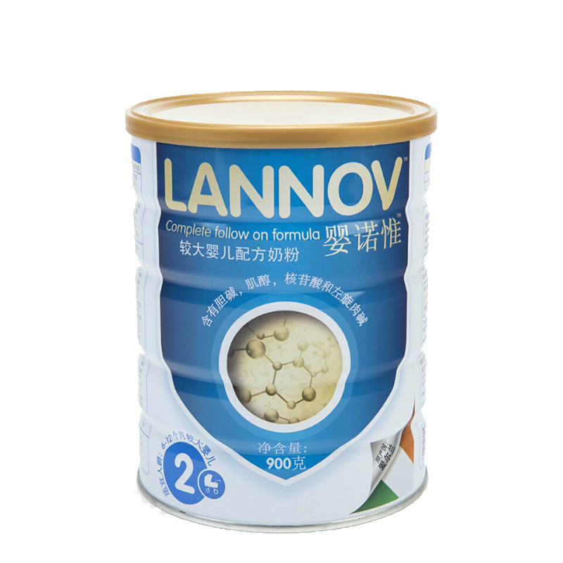 婴诺惟(Lannov) 较大婴儿配方奶粉 2段奶粉(6~12个月) 900g爱尔兰原装进口 草饲奶粉