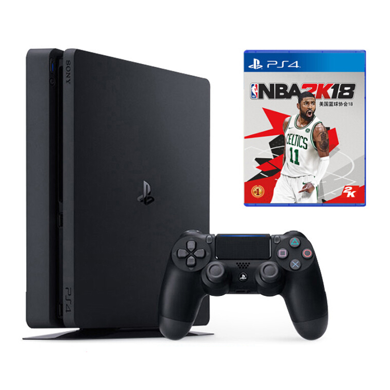 索尼(SONY) PS4港版游戏主机 ps4 slim娱乐游戏机 黑色 500G+《NBA2K18》港版中文