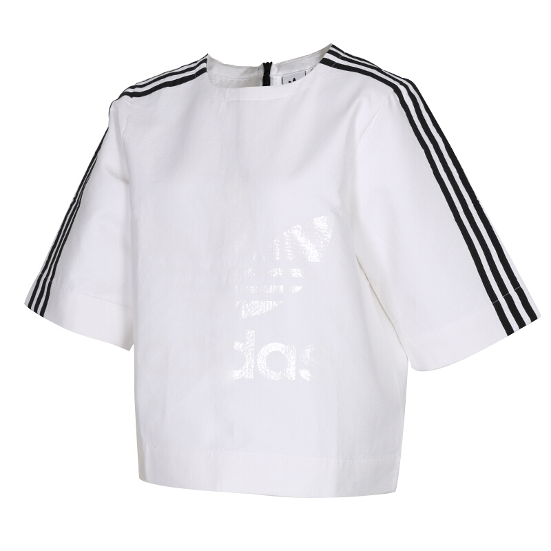 Adidas阿迪达斯三叶草女装2018夏季新款女子运动休闲舒适透气短袖T恤CD6905