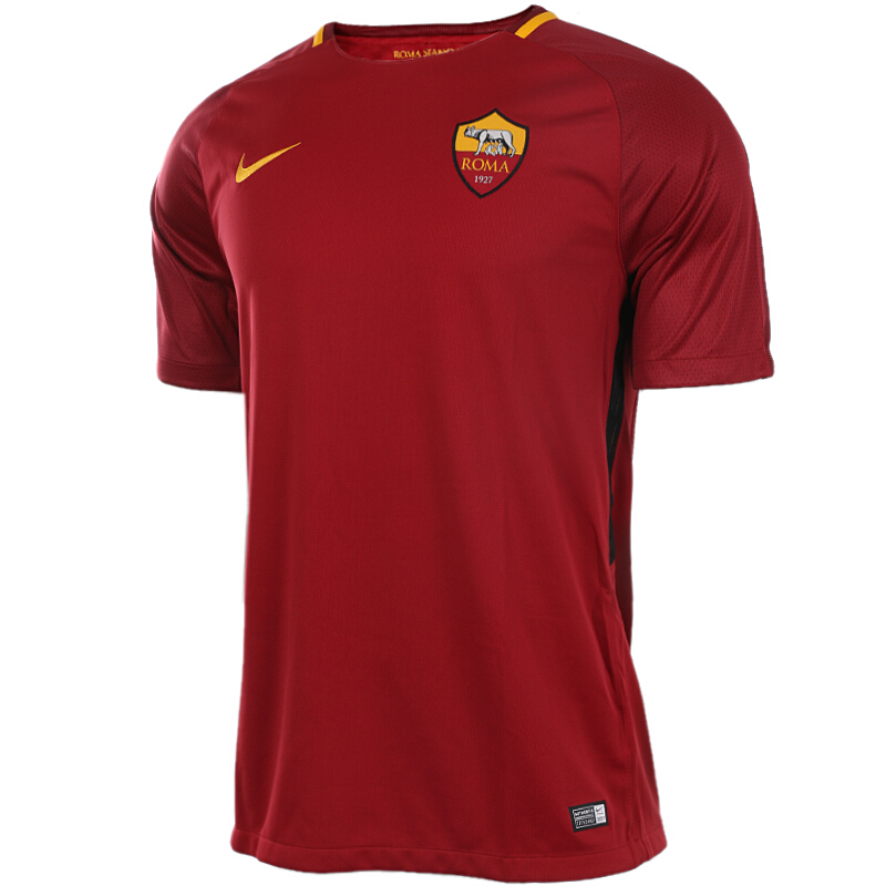 NIKE耐克男装 2018夏季新款运动足球球迷服赛季罗马主场舒适透气轻便短袖T恤 847284-613