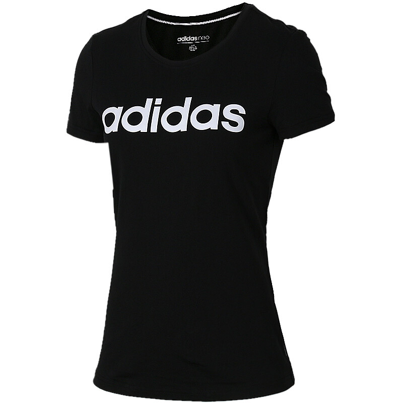 Adidas阿迪达斯女装 2018夏秋新款运动休闲耐磨舒适透气圆领短袖T恤DM2064