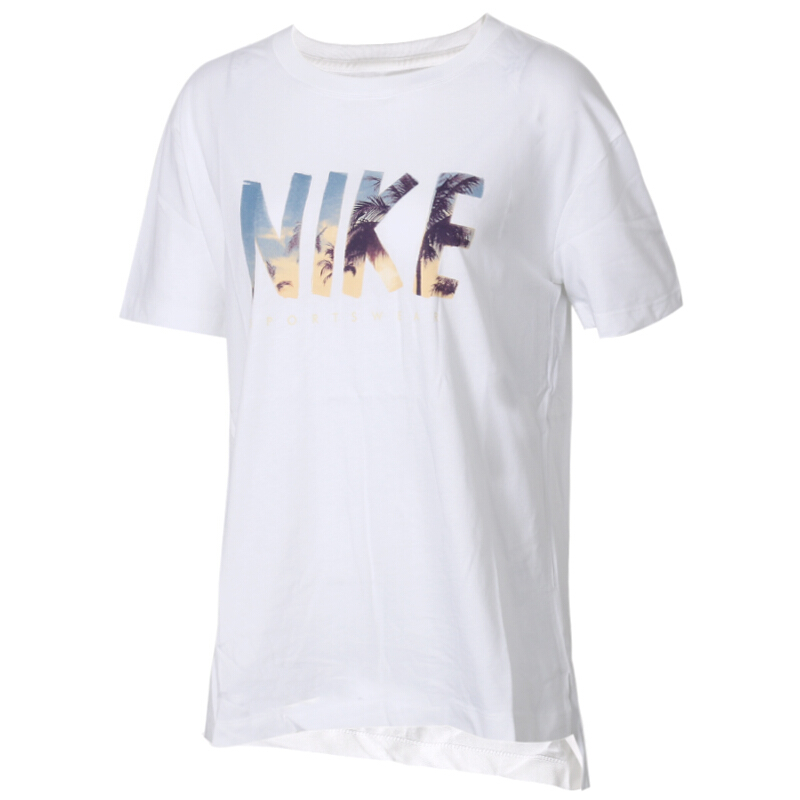 NIKE耐克女装 2018夏季新款运动简约透气舒适透气半袖休闲圆领轻薄短袖T恤 AQ7950-100