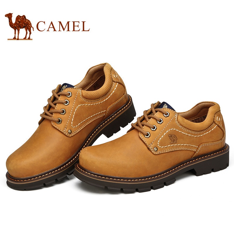 camel/骆驼男鞋 秋季新品百搭时尚牛皮工装鞋牛皮休闲低帮男鞋