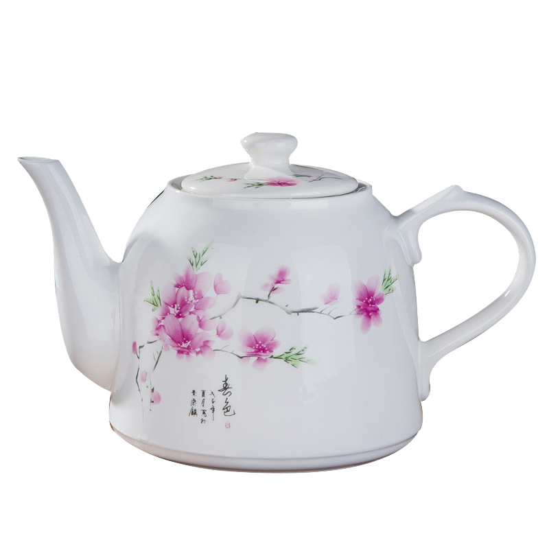 茶壶 陶瓷 大容量陶瓷泡茶壶凉水壶 景德镇大号高温陶瓷大茶壶 花开富贵