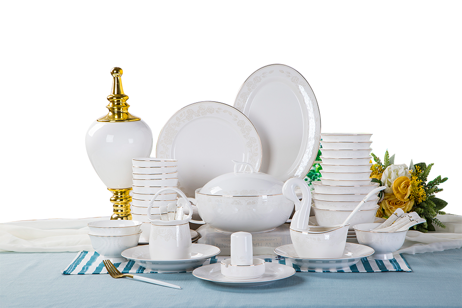 风源fy62头碗碟套装家用景德镇骨瓷餐具陶瓷韩式盘子碗组合结婚碗筷礼盒