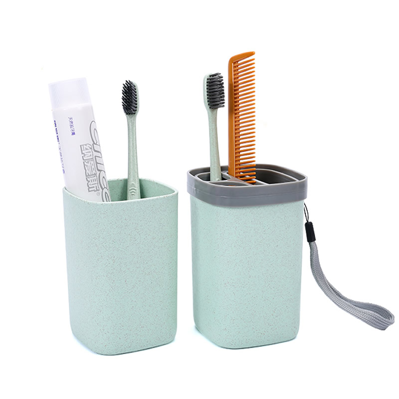 方型 便携式旅行牙刷杯套装牙具盒架牙膏套杯户外旅游出差漱口杯收纳筒