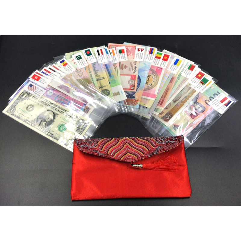 2018年红包压岁钱 迎春压岁红包 52枚外币含美元港币 28国52枚外币红包