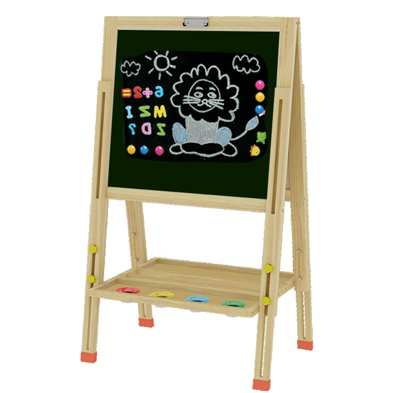 家时光 画板画架儿童宝宝双面磁性小黑板可升降画架支架式家用白板涂鸦写字板两面可用