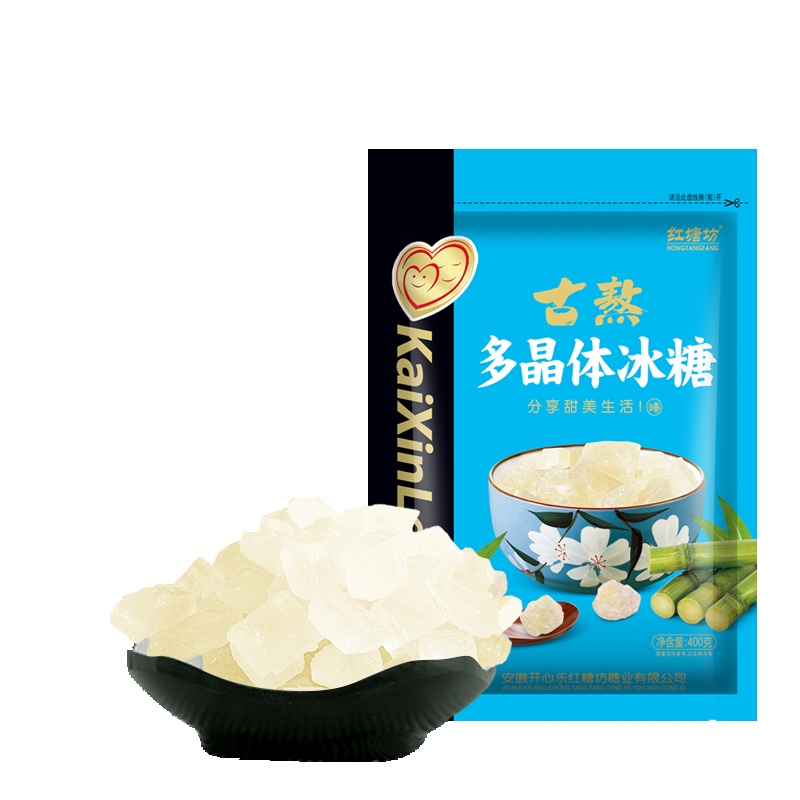 开心乐多晶体冰糖400g*3袋黄冰糖1200g