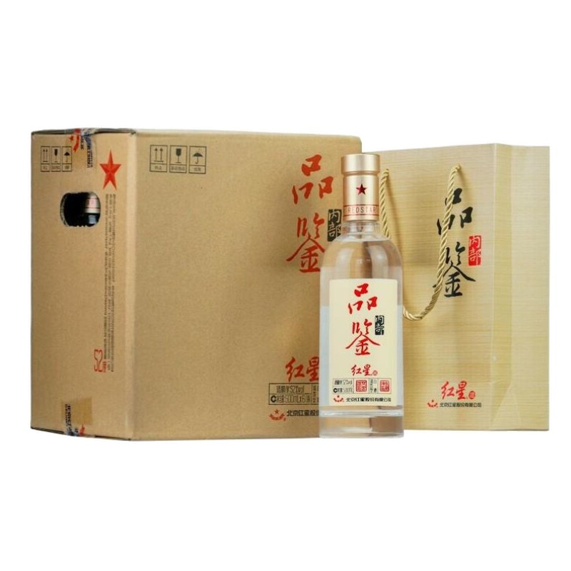 北京红星二锅头52度品鉴清香型 白酒500ml*6瓶白酒整箱(新版)正品