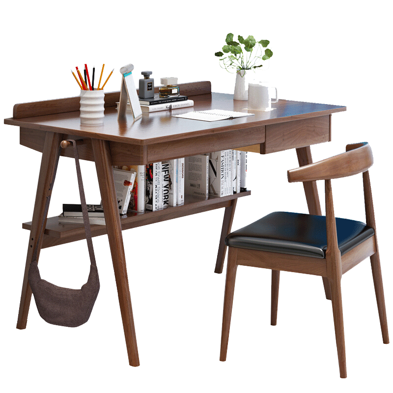 老故居 书桌 实木木质现代中式书桌 简易儿童学习桌 办公桌