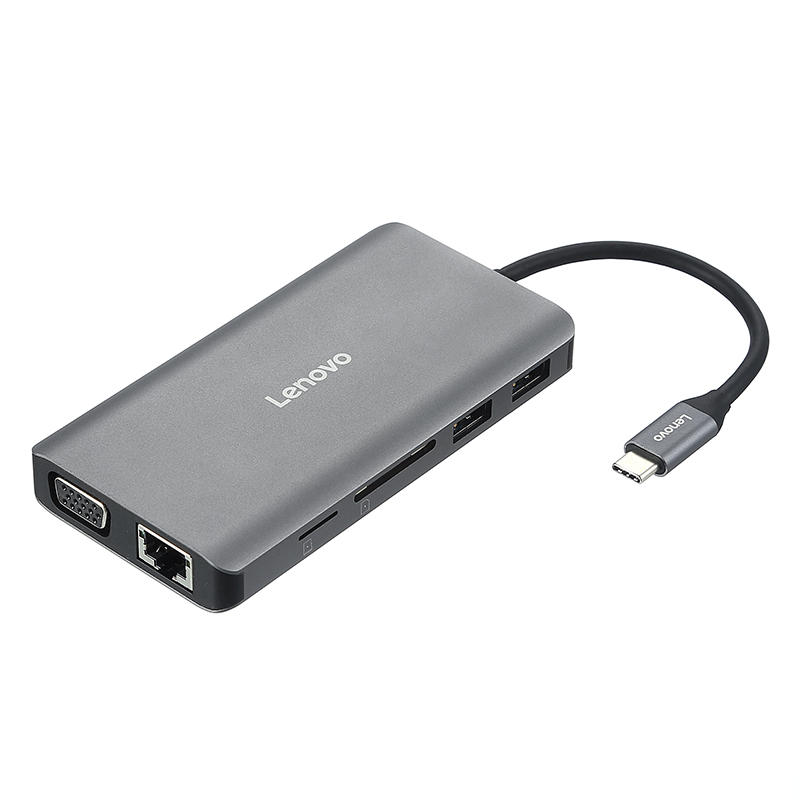 联想 原装Type-C扩展坞USB-C转HDMI转VGA转换器HUB集线 USB3.0分线器PD快充/苹果MacBook