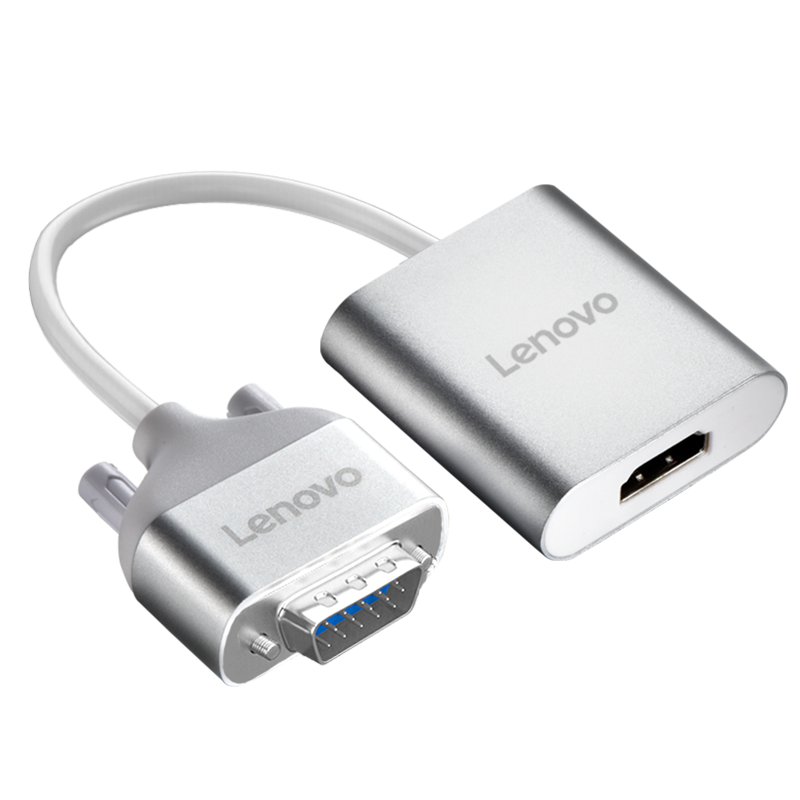 Lenovo/联想 原装VGA转HDMI转换器 带音频线笔记本台式机电脑高清视频显示器投影仪视频电视转接头 供电接口