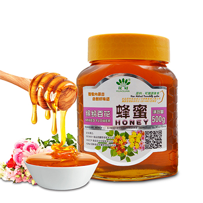 【中华特色】包头馆 百花蜜 出口结晶蜜500g 纯正天然纯蜂蜜瓶装 华北