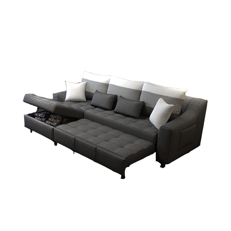 适图(shitu)乳胶布艺沙发床客厅多功能简约现代可折叠储物两用可拆洗双人简易小户型布艺沙发组合整装家具