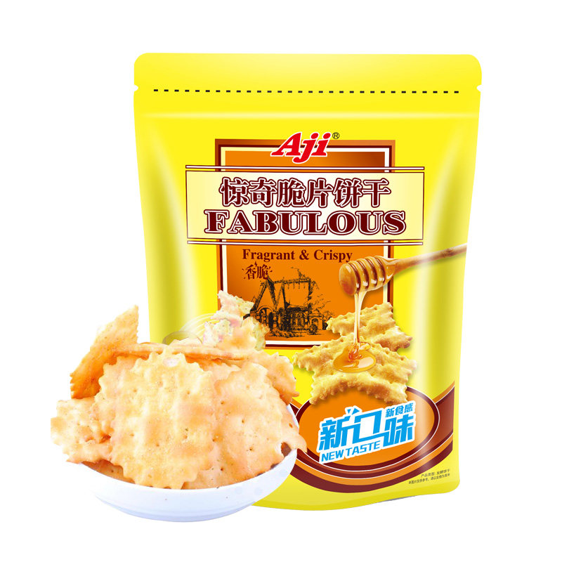 Aji 饼干 惊奇脆片饼干蜂蜜黄油味200g*5包(代餐整箱批发苏打饼干)