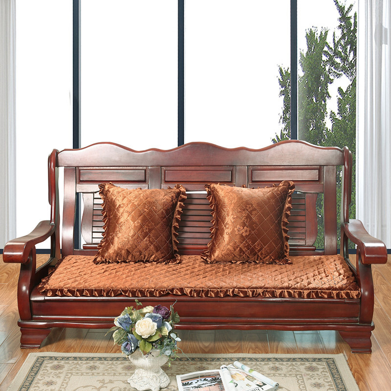 加厚红木沙发垫实木沙发垫子三人木沙发坐垫带靠背秋冬防滑可拆洗