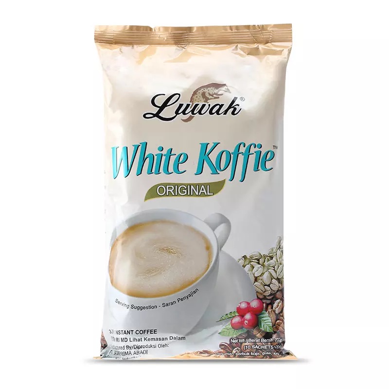 猫斯露哇 印尼进口白咖啡 经典原味200g中袋 速溶即饮三合一冰咖啡