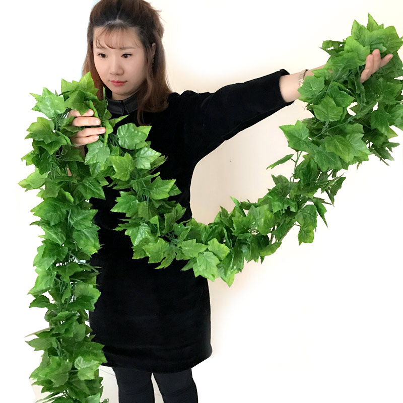 仿真藤条叶条葡萄叶常春藤假花绿叶水管道吊顶装饰阳台缠绕爬山虎（请先与客服确认再下单）