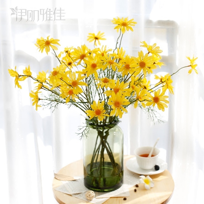 装饰花小雏菊仿真花 客厅装饰品假花小摆设单支荷兰菊花瓶插花（请先与客服确认再下单）