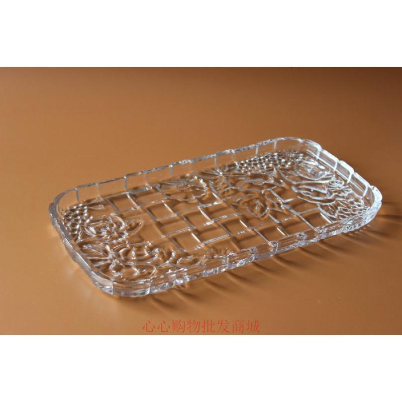 水晶玻璃长方盘 杯子盘 酒具盘 干果盘 糖果盘 水果盘（请先与客服确认再下单）