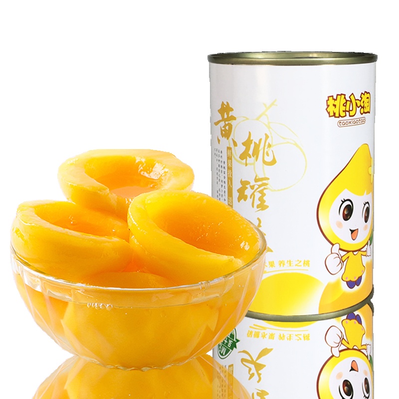 桃小淘黄桃罐头425g*1罐 新鲜水果罐头 糖水鲜桃水果黄桃果捞黄桃对开罐装华东