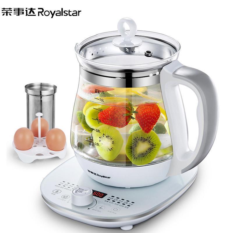 荣事达(Royalstar)养生壶全自动多功能玻璃加厚电热烧水壶家用花茶壶煮茶器煮茶器1.7升容量