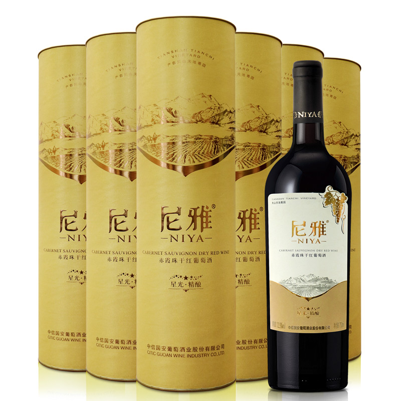 尼雅（NIYA）红酒新疆产区星光精酿赤霞珠干红葡萄酒750ml*6 干红整箱