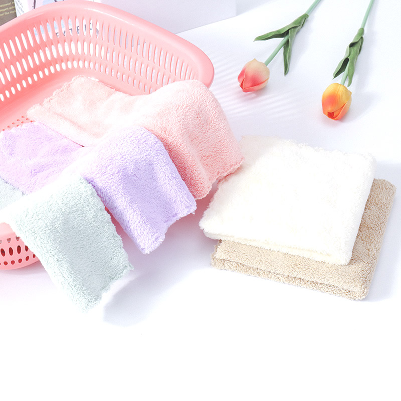 高密珊瑚绒25*25方巾超细纤维儿童小毛巾清洁抹布强吸水