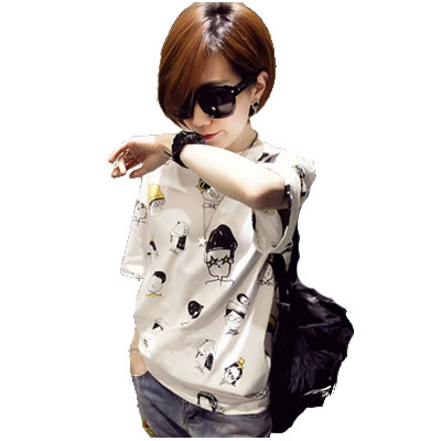 2019新款夏天上衣服韩版宽松显瘦短袖体恤卡通学生半袖T恤闺蜜装