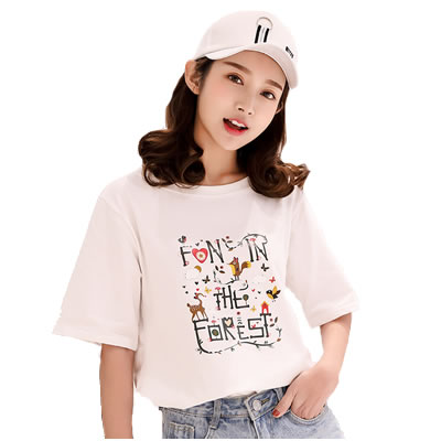 2018新款夏装上衣宽松白色短袖T恤女士韩版百搭学生夏季半袖衣服