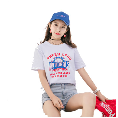 2018夏装新款韩版女装宽松百搭打底衫半袖上衣字母白色短袖T恤女