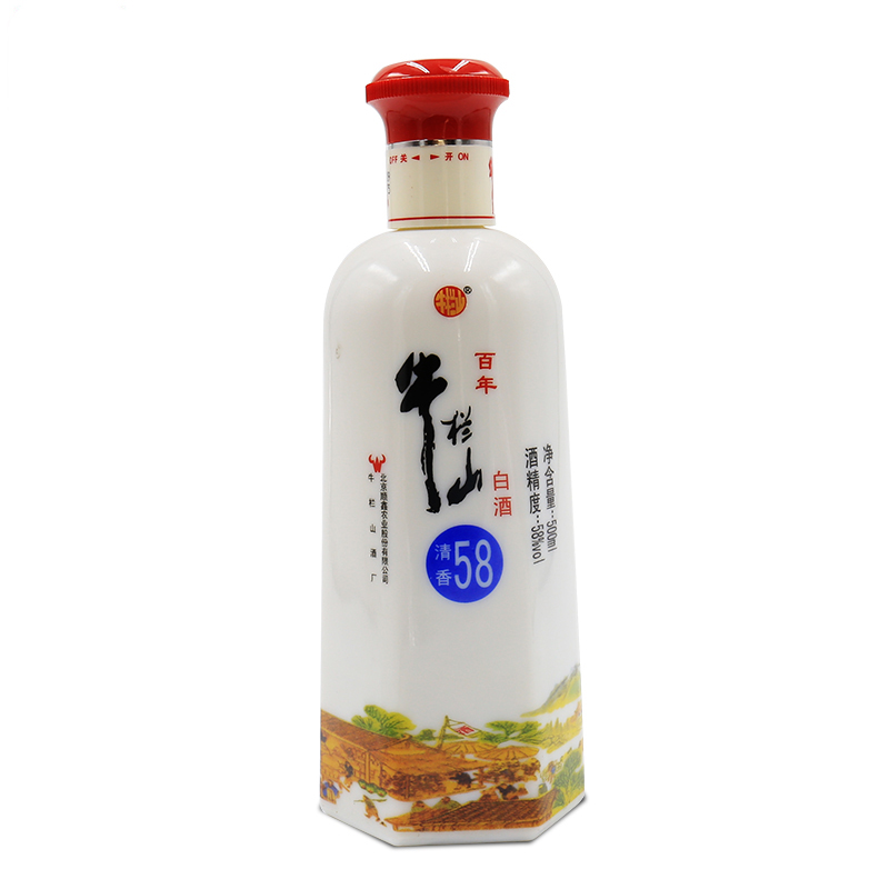 百年牛栏山 清香58 清香型白酒 58度500ml 白瓷瓶 整箱12瓶