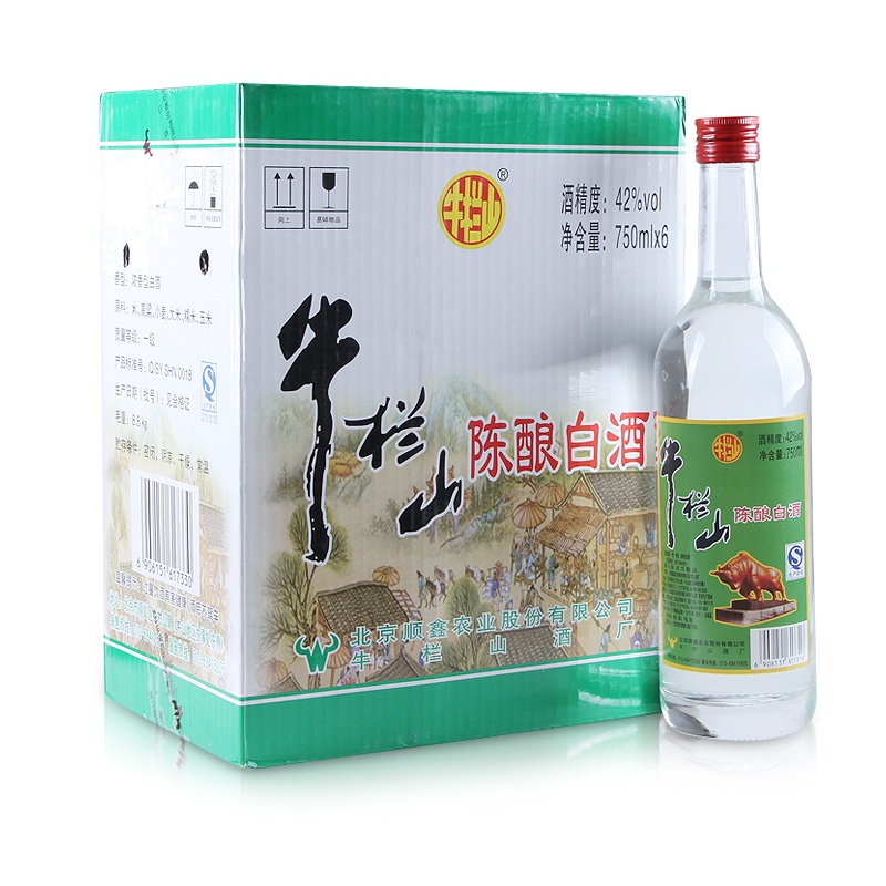 牛栏山二锅头 42度陈酿 白牛二 750ml*6瓶 整箱装 浓香型白酒