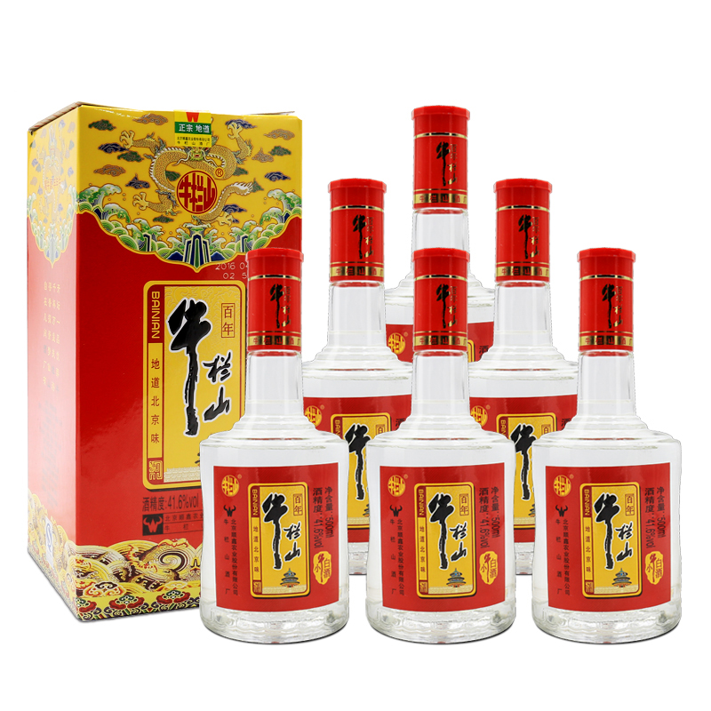 百年牛栏山 二锅头 小牛白酒 浓香型白酒 41.6度500ml 整箱6瓶装