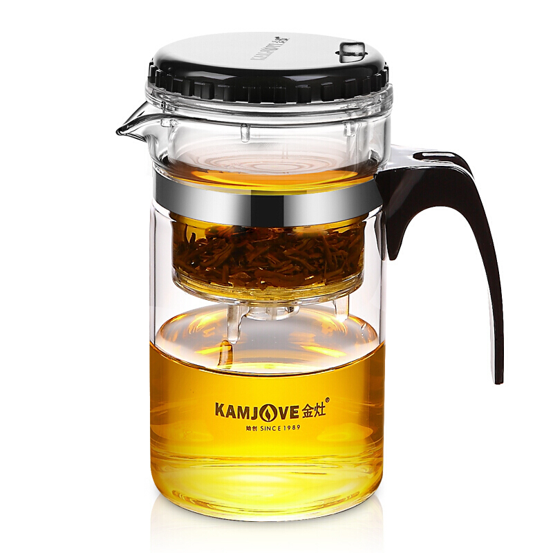 金灶(KAMJOVE)玻璃泡茶壶飘逸杯按压式茶壶耐热玻璃壶茶具泡茶器飘逸壶TP-120(200ml)