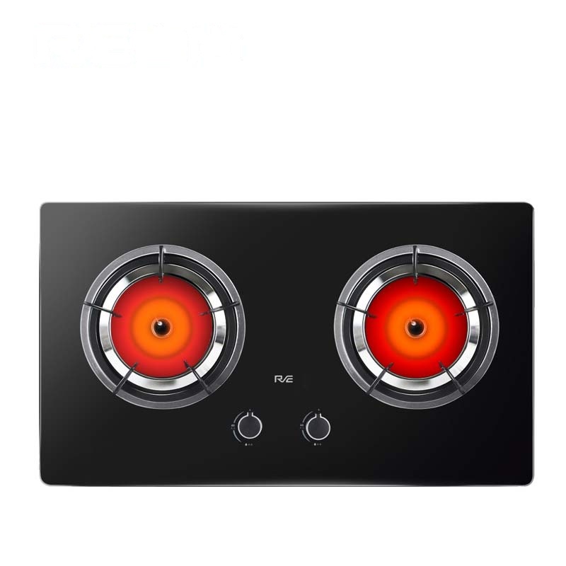 睿尚 jzt-z1红外节能燃气灶双灶 天然气嵌入式红外线节能双灶具 钢化