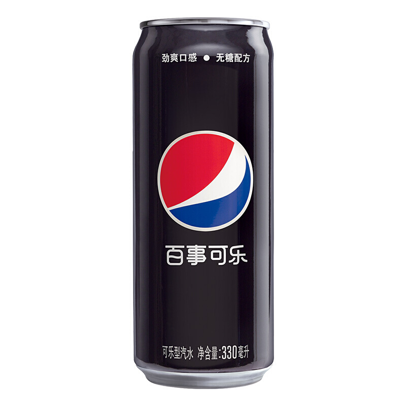 百事可乐 无糖 可乐型汽水330ml*12罐 整箱