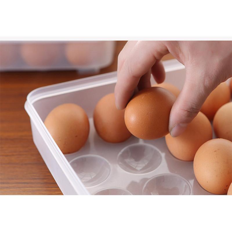 鸡蛋盒单层24格塑料蛋托冰箱鸡蛋收纳盒冷藏储物盒 可叠加鸡蛋保鲜盒