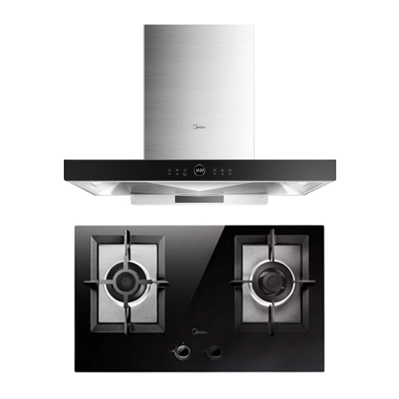 美的（Midea） TT9056-GR+MQ7837-G 大吸力蒸汽洗 烟灶套装