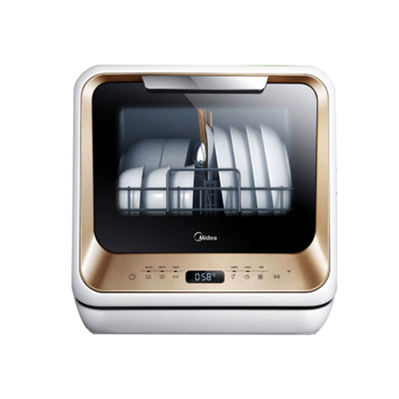 美的（Midea）M1-香槟金 美的范免安装家用台式除菌洗碗机