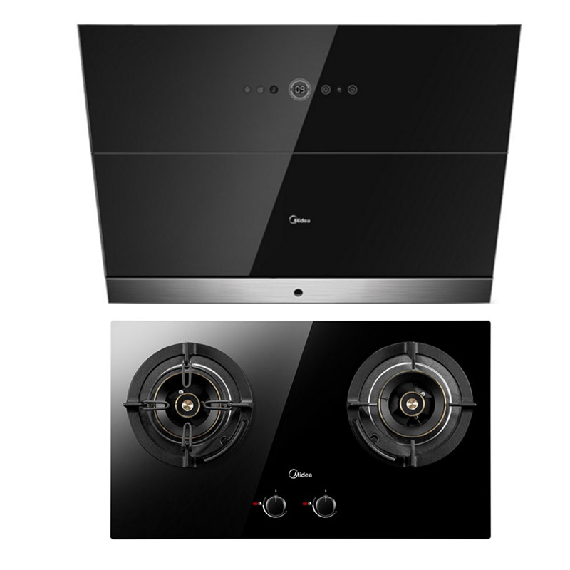 美的（Midea） TJ9056-GR+MQ7230-G 大吸力蒸汽洗 烟灶套装