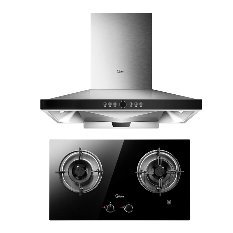 美的（Midea）TT9052-SR+MQ7652-GA 大吸力高温蒸汽洗欧式 烟灶套餐
