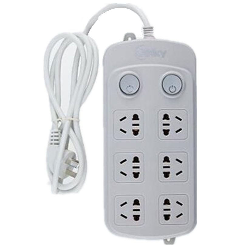 宇翼（ueiky）插排JY112-2 2米线 六位孔 移动式多功能安全拖线板