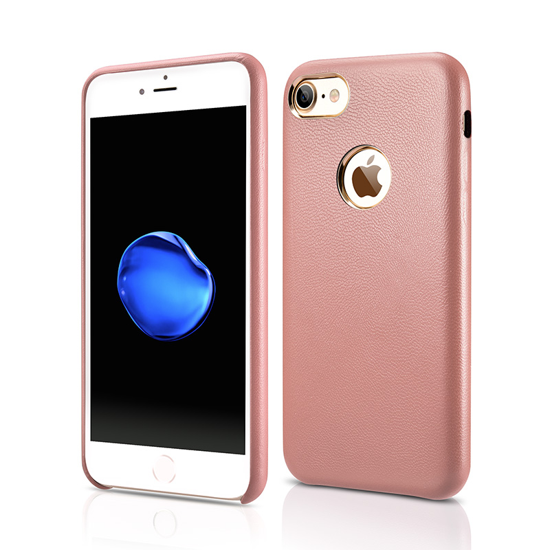 iphone7手机壳真皮苹果7手机套细腻羊皮保护套 适用于苹果7/7plus iphone7-迷人粉[细腻小羊皮]