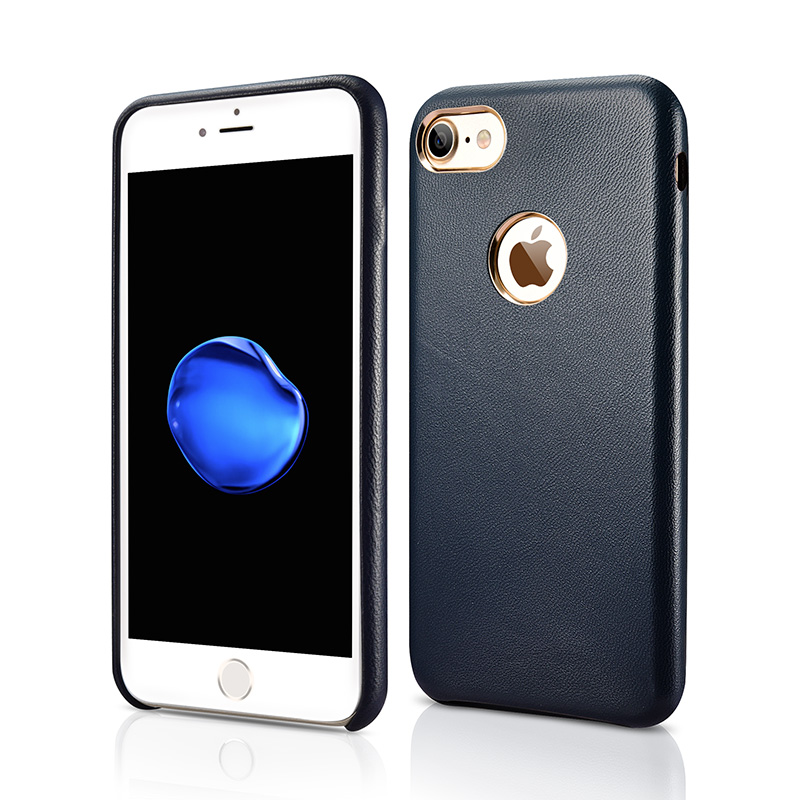 iphone7手机壳真皮苹果7手机套细腻羊皮保护套 适用于苹果7/7plus iphone7plus-宝石蓝细腻小羊皮