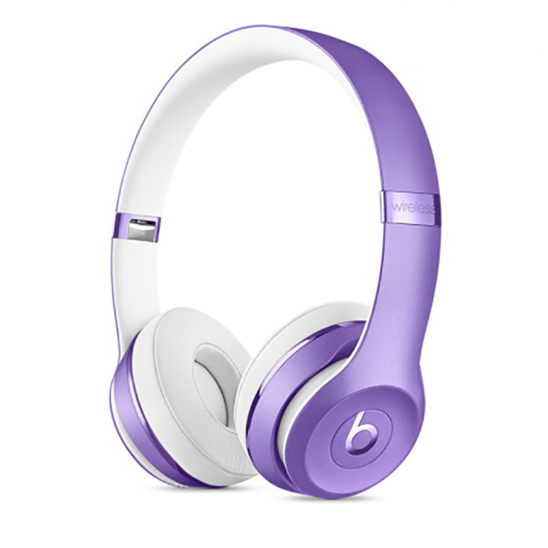 Beats Solo3 Wireless头戴式无线蓝牙耳机 舒适软垫可自由调节适配 浅紫色