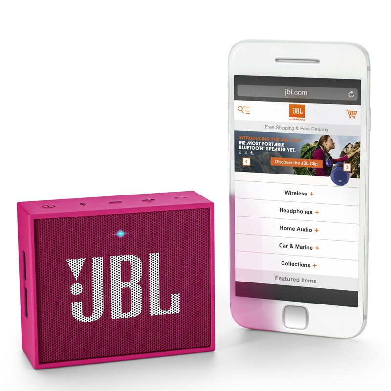 JBL GO音乐金砖蓝牙音箱音响低音炮便携迷你音响音箱蓝牙4.1 玫瑰粉